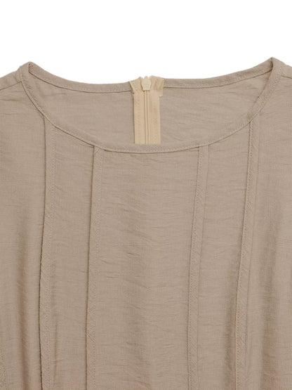 Round Neck Sleeveless Texture Maxi Dress