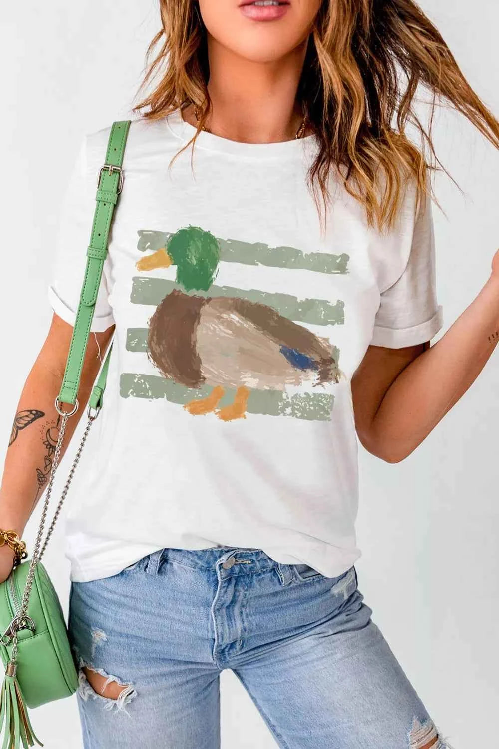Western Duck Graffiti Graphic T-Shirt
