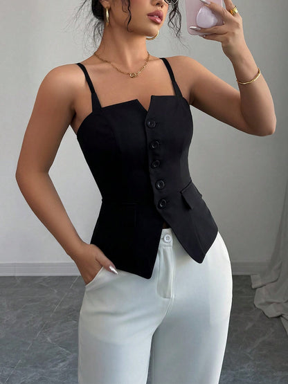 Button-Front Fitted Cami