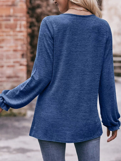Ruffle Cuff Long Sleeve T-Shirt