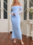 Off-Shoulder Ruched Mermaid Maxi Dress