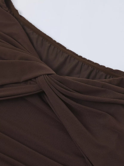 Off-Shoulder Ruched Maxi Dress
