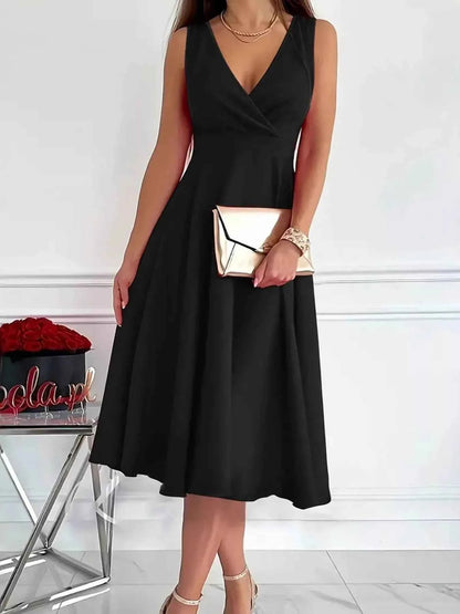 Sleeveless A-Line Midi Dress