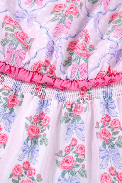 Tiered Ruffles Sleeveless Summer Floral Dress
