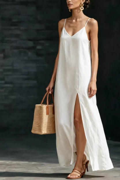 Slit V-Neck Maxi Dress