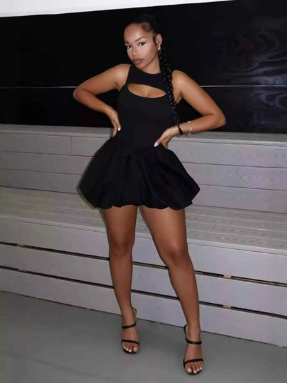 Cut-out Bubble Hem Dress