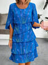 Full Size Floral Print Ruffle Hem Dress Plus Size
