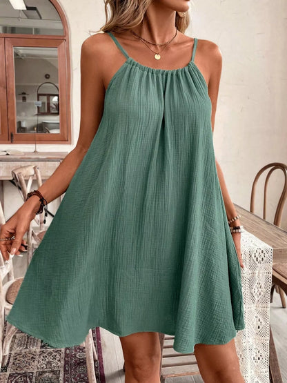 Casual Loose Spaghetti Strap Mini Dress