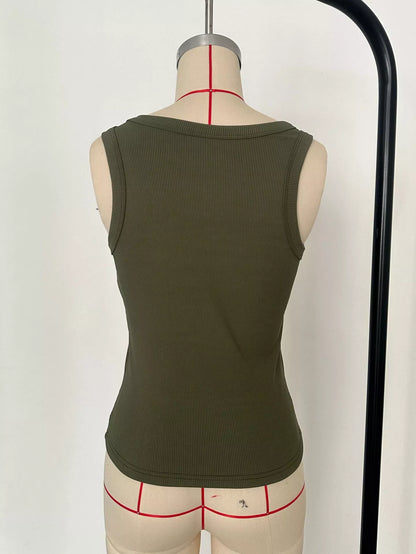 Ribbed Knit Slim Fit Tank