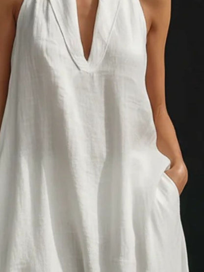 Halter Neck Maxi Dress with Pockets