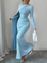 Ruched Long Sleeve Maxi Dress
