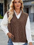 Cable Knit V-Neck Sweater Vest - Lojy Shop