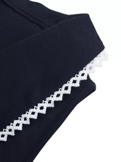 Lace Trim Tie-Front Vest