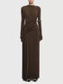 Ruched Long Sleeve Maxi Dress