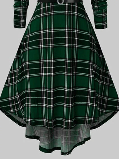 Fuzzy Trim Long Sleeve Christmas Dress