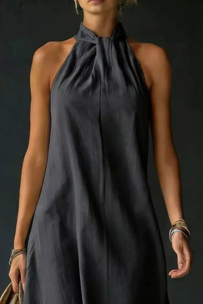 Halter Neck Sleeveless Maxi Dress