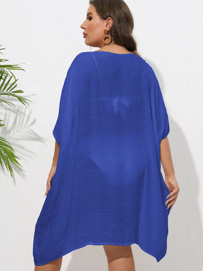 Crochet Trim V-Neck Beach Cover Up Dress