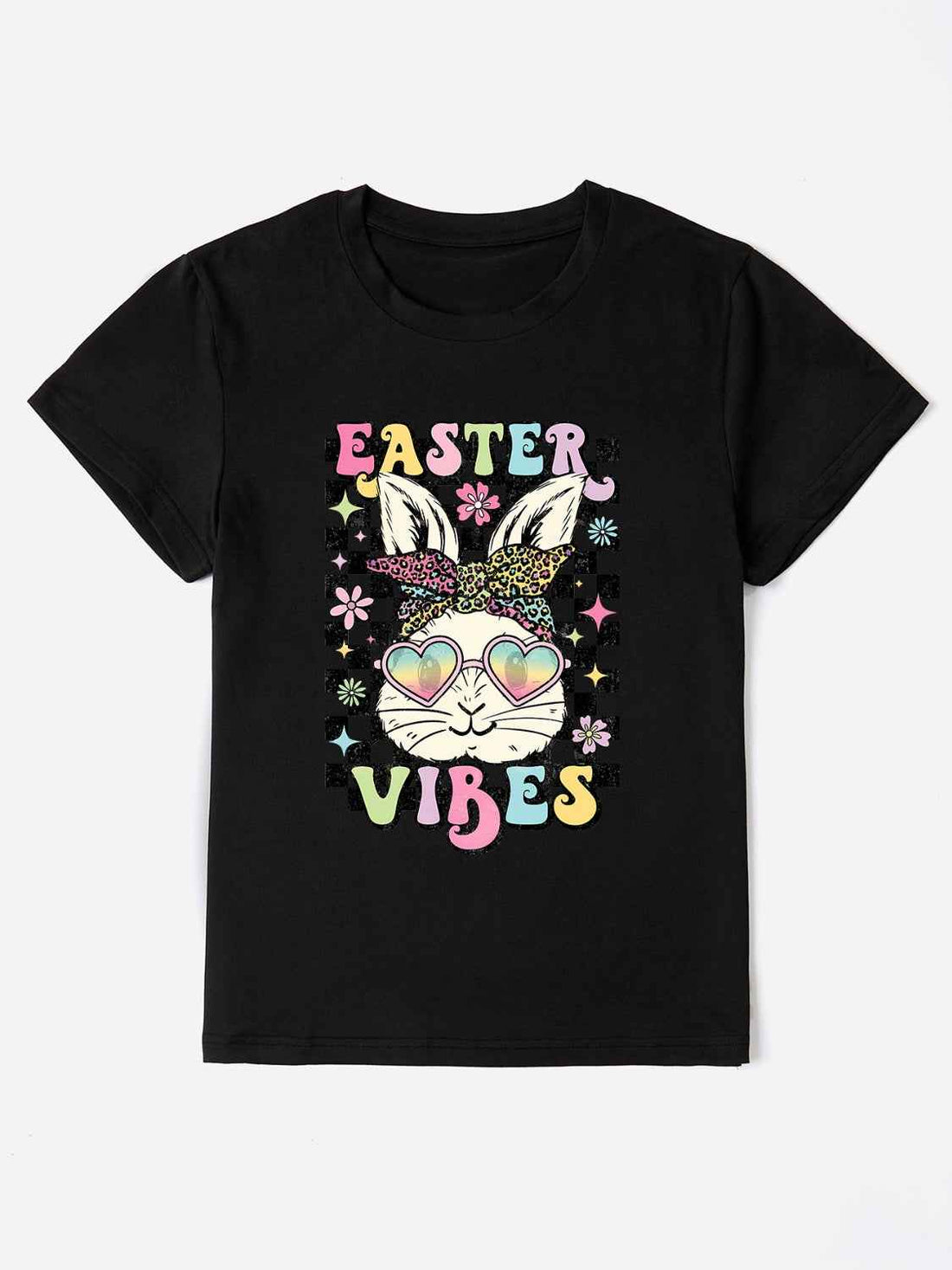 EASTER VIBES Round Neck Short Sleeve T-Shirt - Lojy Shop