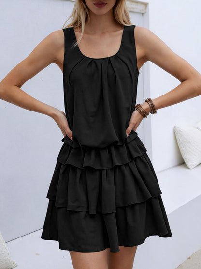 Sleeveless Ruffle Layered Mini Dress