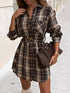 Plaid Button Up Shirt Dress