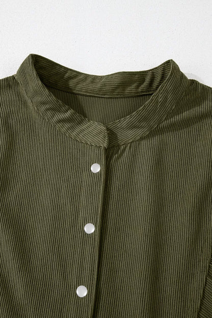 Corduroy Button-Down Babydoll Dress