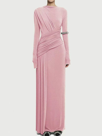Ruched Long Sleeve Maxi Dress