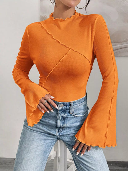 Lettuce Edge Flare Sleeve Top