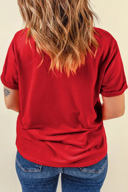 XOXO Checkered Ribbon Bow Print Valentines Day T Shirt