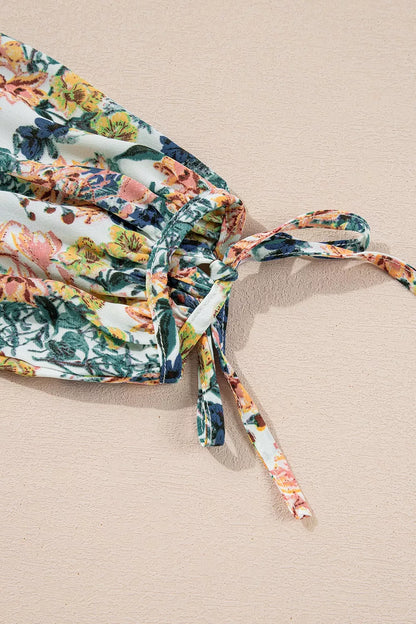 Floral Print Ruffle Hem Mini Dress