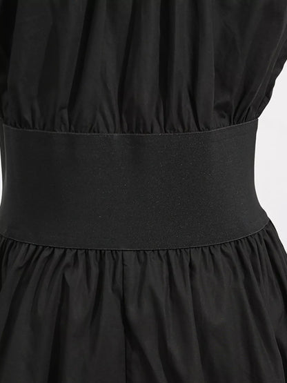 Lace-Up Corset Sleeveless Midi Dress
