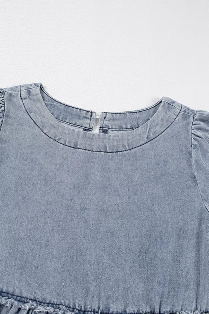 Vintage Wash Denim Dress with Pockets