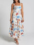 Seashell Print Scalloped Midi Dress