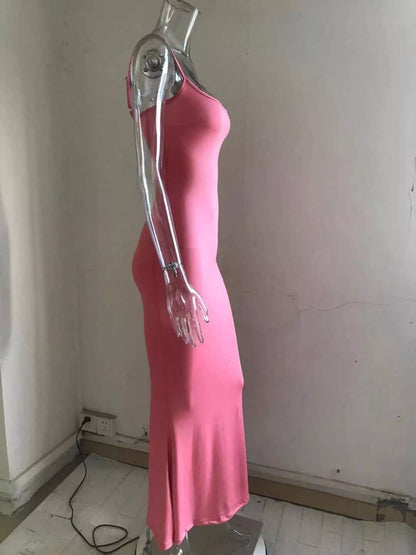Spaghetti Strap Bodycon Maxi Dress