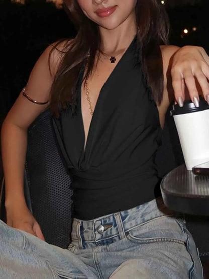 Halter Neck Ruched Cami
