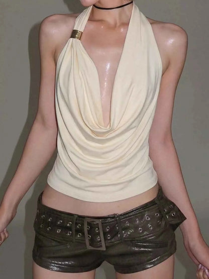Halter Neck Ruched Tank