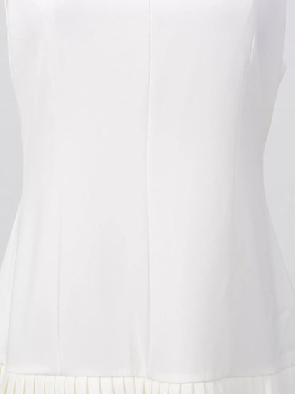 Square Neck Pleated Mini Dress