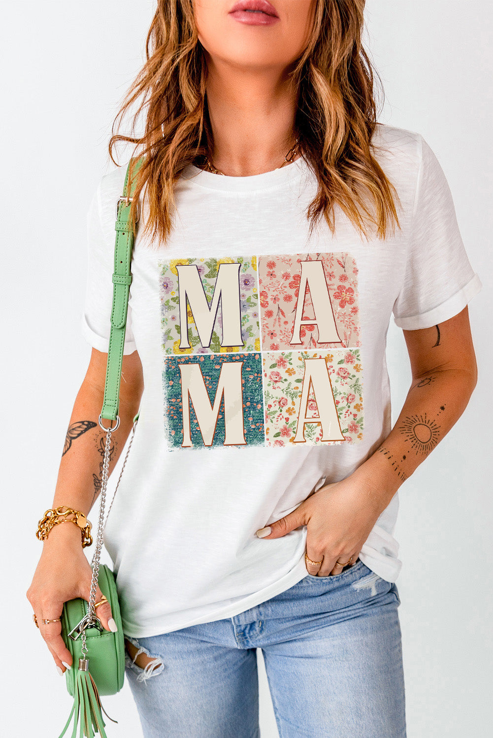 MAMA Round Neck Short Sleeve T-Shirt - Lojy Shop
