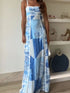 Bow Cutout Back Square Neck Maxi Dress