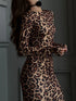 Leopard Print Bodycon Midi Dress