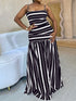 Plus Size Striped Spaghetti Strap Maxi Dress