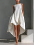High-Low Round Neck Sleeveless Dress