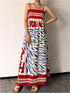 Sardine Print Spaghetti Strap Maxi Dress