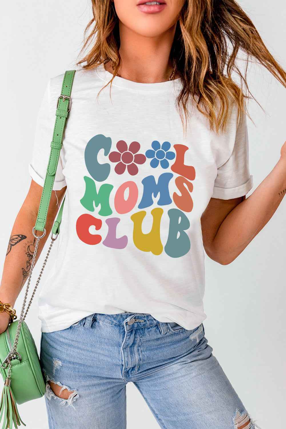COOL MOMS CLUB Round Neck Short Sleeve T-Shirt - Lojy Shop