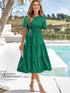 Smocked Short Sleeve Tiered Dress