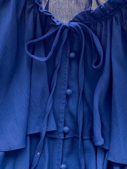 Ruffle Tiered Chiffon Blouse