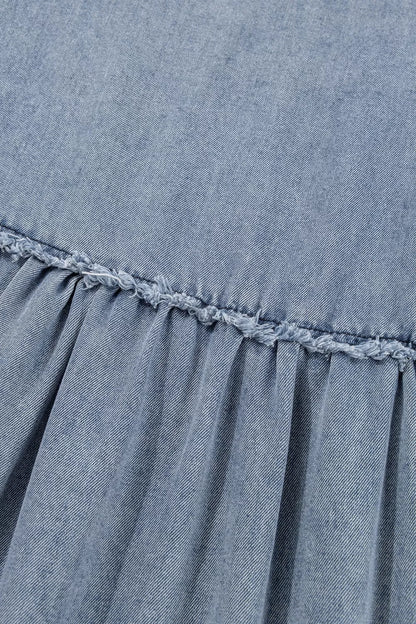 Vintage Wash Denim Dress with Pockets