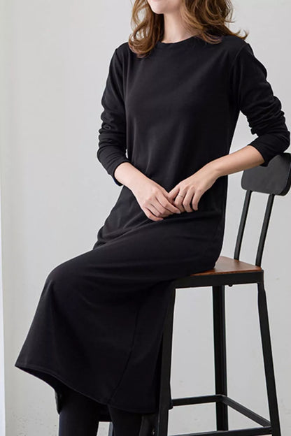 Casual Long Sleeve Midi Dress