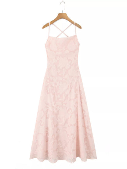 Lace Up Back Spaghetti Strap Maxi Dress