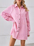 Button-Down Raw Hem Denim Dress