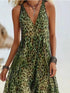 Leopard Print V-Neck Midi Dress